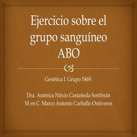 Ejercicio sobre el grupo sanguíneo ABO