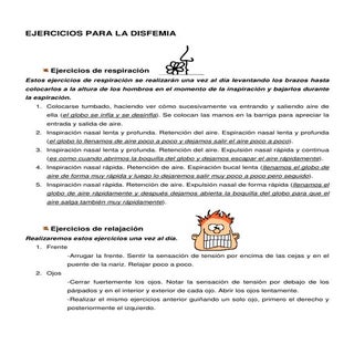 Ejercicios para la disfemia