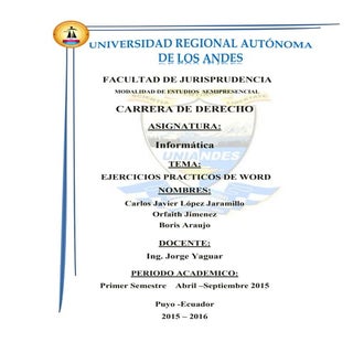 Ejercicios practicos word