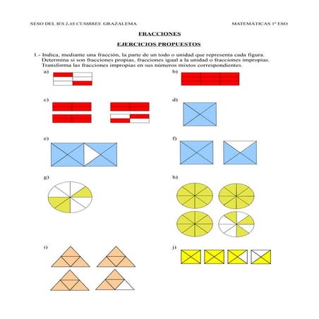 Ejercicios propuestos: FRACCIONES 1