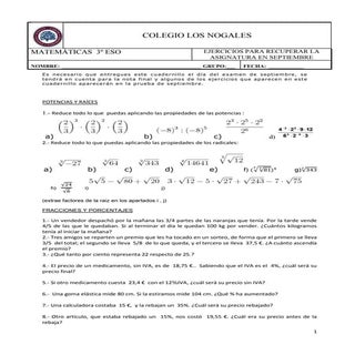 Ejercicios repaso verano 2014
