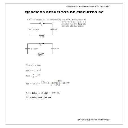 Ejercicios resueltos de rc | PDF