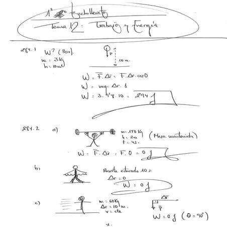 Ejercicios t12. trabajo y energía.