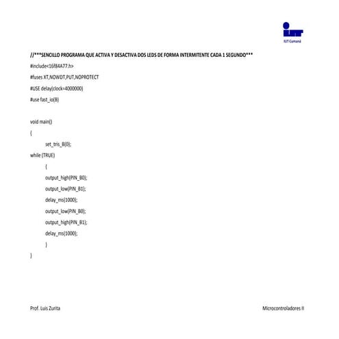 EJERCICIOS TEMA 1. MICROCONTROLADORES II EN C