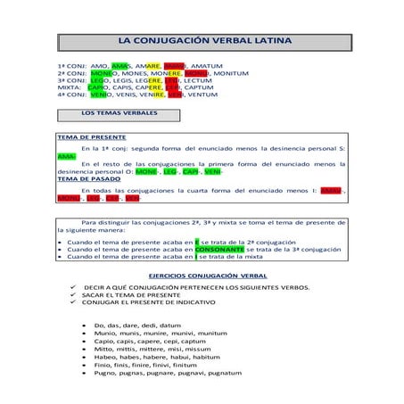 Ejercicios verbos 23 1-20
