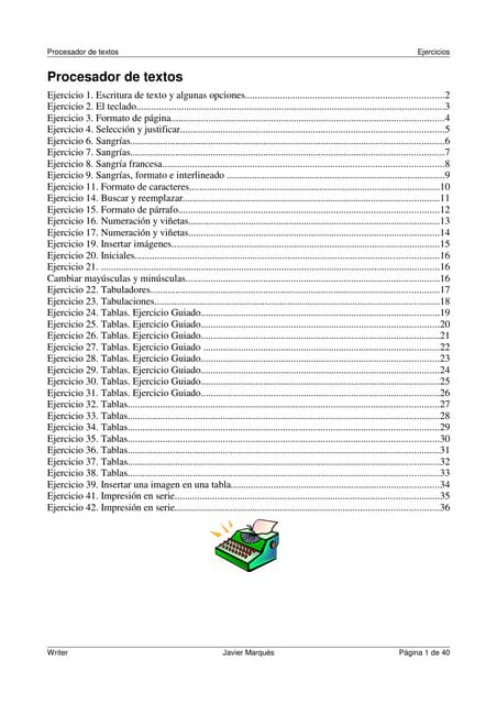 Ejercicios writer