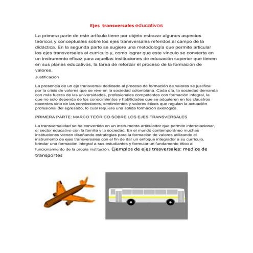 Ejes  transversales educativos