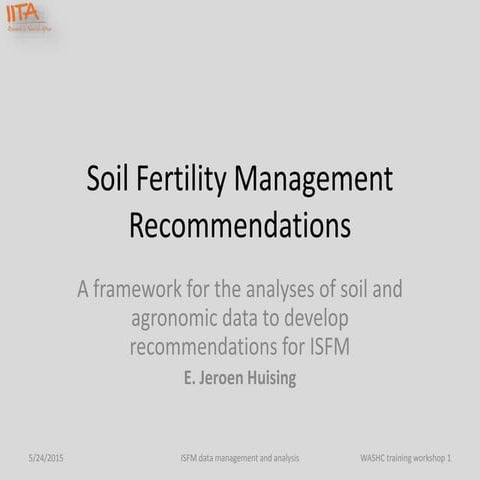 Soil Fertility Management Recommendations