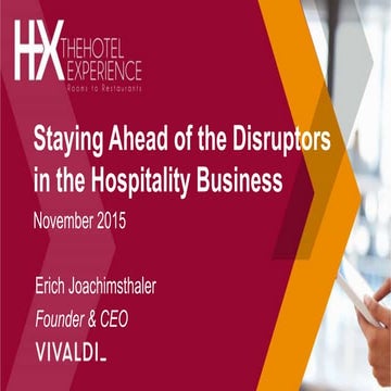 Staying Ahead of Disruptors in the Hospitality Business