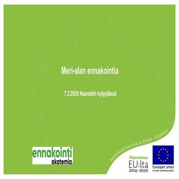 Varsinais-Suomen ennakointiakatemia: alustava meriklusteri-skenaario