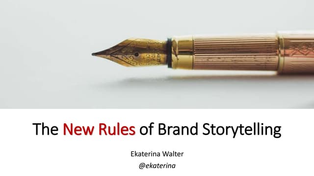The New Rules of Brand Narrative The New Rules of Brand Narrative