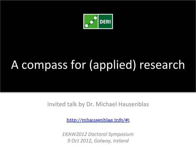 Invited talk at EKAW 2012 Doctoral symposium