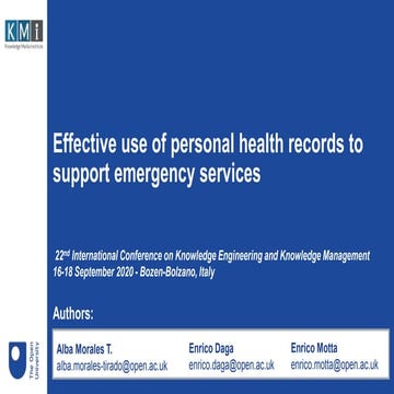 Effective use of personal health records to support emergency services