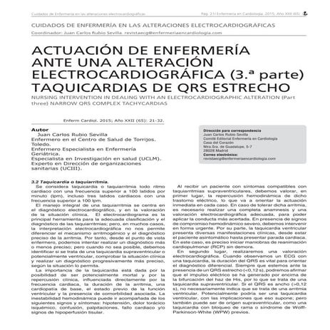 Actuación de enfermería ante una alteración electrocardiográfica (3º parte)