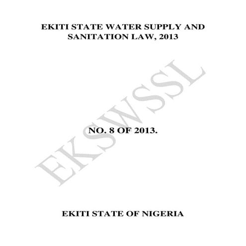 Ekiti State Water and Sanitation Law 2013   