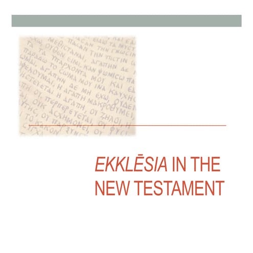 Ekklēsia in the New Testament