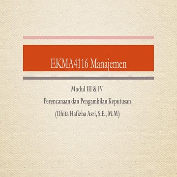 ekma4116 mata kuliah manajemen-modul 3 modul 4 | PDF