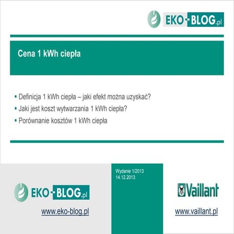 Cena 1 kwh ciepła