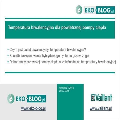 Temperatura biwalencyjna dla powietrznej pompy ciepła