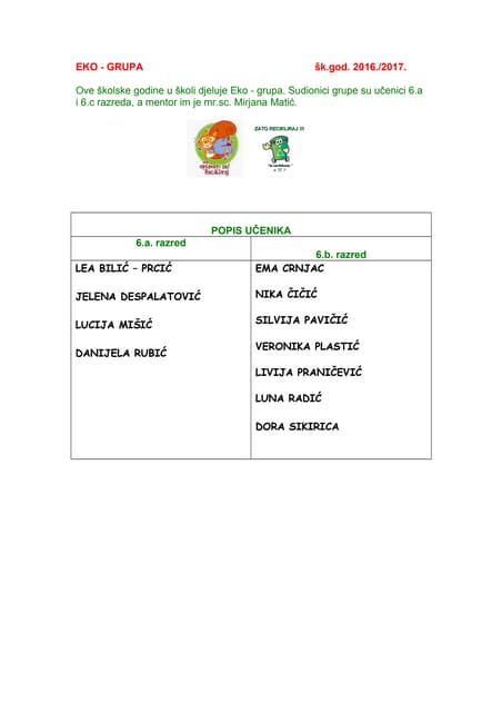 Eko grupa 2016./17.