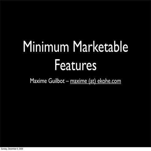 Minimum Marketable Features @ BarCamp Shanghai