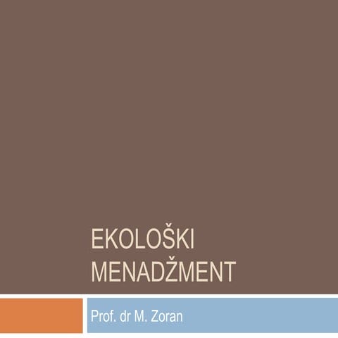 Eko menadzment   rezime