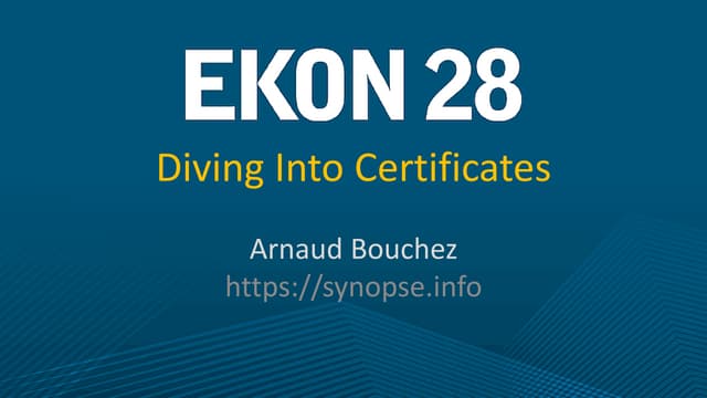 EKON28 - Diving Into X.509 Certificates with mORMot 2
