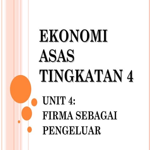 Ekonomi Asas Tingkatan 4 Unit 4 - Firma Sebagai Pengeluar