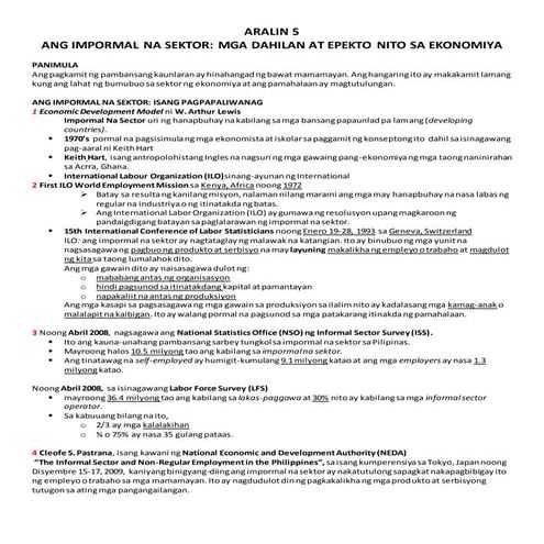 Ekonomiks aralin 5 and 6