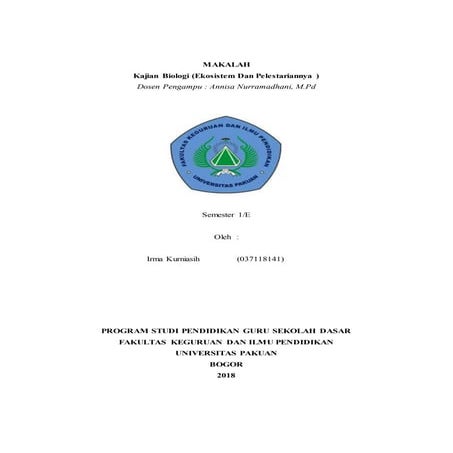 Ekosistem dan pelestarianya tugas tik