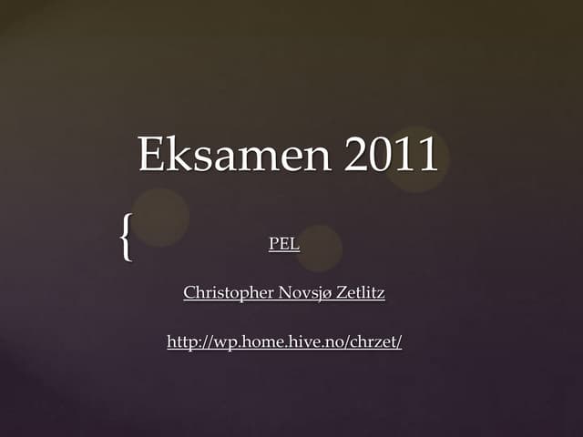 Eksamen 2011 christopher