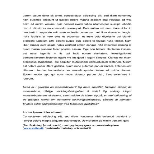 Eksempler på problemformuleringer | PDF