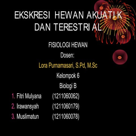 Ekskresi hewan akuatik & terestrial