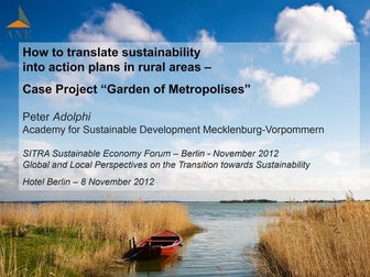 How to Translate Sustainability into Action Plans in Rural Areas - Case Proje...