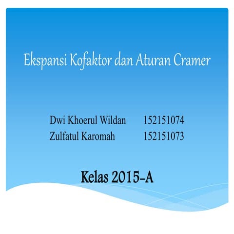 Ekspansi kofaktor dan aturan cramer