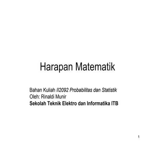 Ekspektasi matematik