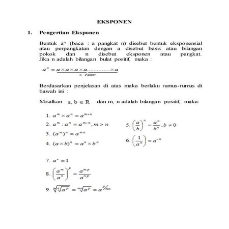 Materi ajar eksponensial | DOCX