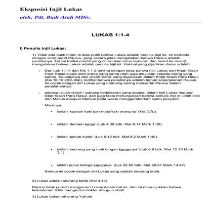 Eksposisi injil lukas