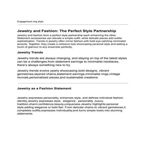 Elegant, sparkling, timeless, crafted, precious.