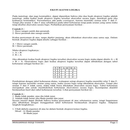 Ekuivalensi logika