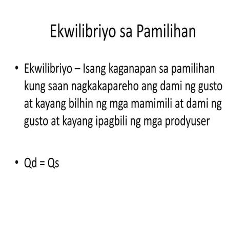Ekwilibriyo sa Pamilihan