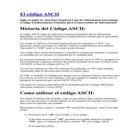 El código ascii