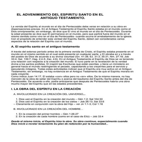 El Espiritu Santo en el A.T.