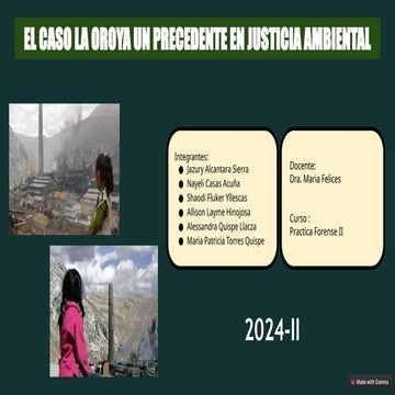 EL CASO LA OROYA UN PRECEDENTE EN JUSTICIA AMBIENTAL