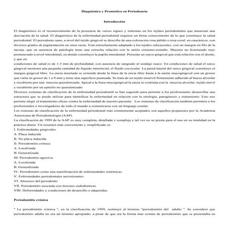 Diagnostico y pronostico periodontal