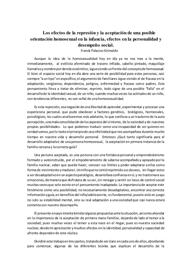 Efetos de la represión y la aceptación de una posible orientación hom…