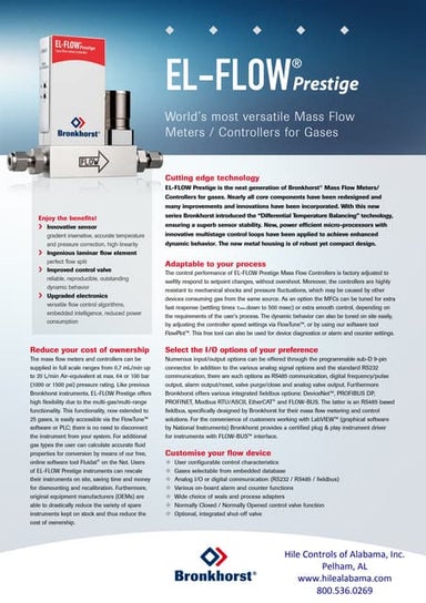 EL-FLOW Prestige Mass Flow Controller and Flow Meter