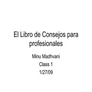 El Libro De Consejos Para Profesion...