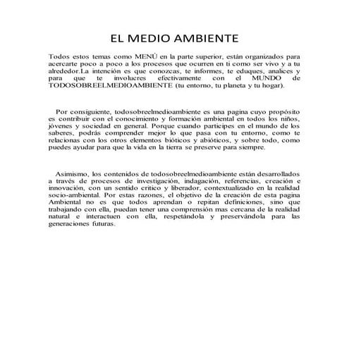 El medio ambiente
