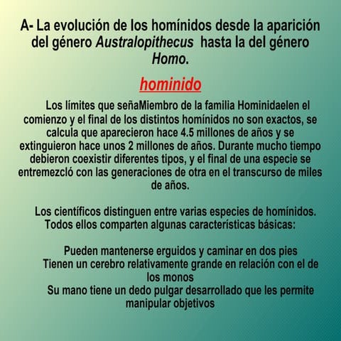 El Origen del ser Humano y El Yacimiento de Atapuerca (Mario)